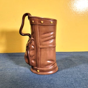 Vintage Keramik Golfbag Skulptur Vase Übertopf Stiftehalter braun - Bild 1 von 6
