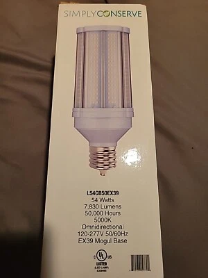 Simply Conserve Super Bright Corn LED Light Bulb 54W EX39 Base Lamp Bulb-5000K  - Image 1 of 4