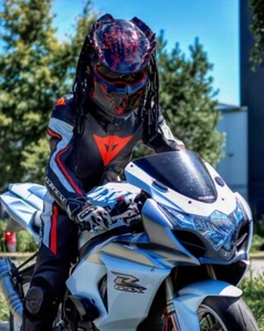 TOP PREDATOR MOTORCYCLE HELMET FIRE STYLE (DOT & ECE CERTIFIED) Size Large - Picture 1 of 8