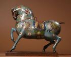China ancient dynasty bronze Cloisonne Fengshui wealth lucky animal horse statue