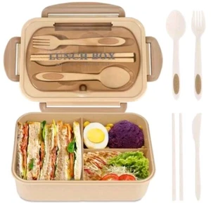 Bento Lunch Box For Kid Adults Food Container Picnic Storage Box With Utensils - Picture 1 of 4