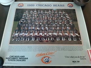 Vintage 1989 Chicago Bears Football Team Bild Poster Toyota WGN - Bild 1 von 6