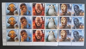 GB UM 2017 STAR WARS (4TH ISSUE) - ALIENS AND DROIDS STAMP CYLINDER BLOCKS - Picture 1 of 3