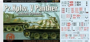 Pz.Kpfw. V Panther In Attack & Defence (decals) - TOPCOLORS, KAGERO - Picture 1 of 4