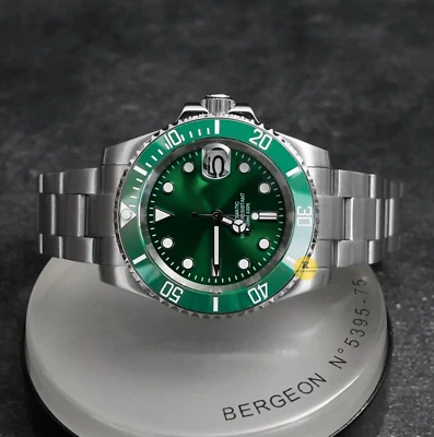 Reloj Mod Estilo Fecha Buzo Verde 40mm Hecho a Medida con Movimiento Automático NH35 Foto 1 de 4