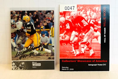 Willie Wood 1997 Upper Deck Legends Autograph card #71 with Auto Ticket Card - Image 1 of 2