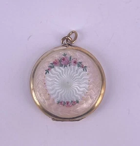 Medallón de plata MEYLE & MAYER 935, esmalte guilloche, dorado (S 5877) - Imagen 1 de 5