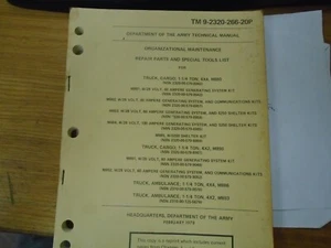 1984 TM 9-2320-266-20P Parts Manual for 1 1/4 TON M880 & M890 Family of Vehicles - Picture 1 of 6