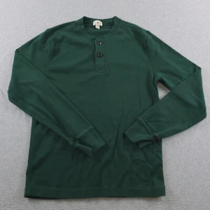 J CREW Shirt Mens Small Forest Green Henley Oarsman Long Sleeve Ribbed Cuffs - Picture 1 of 10