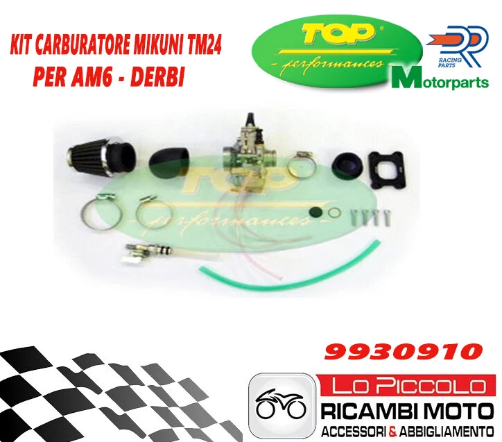 9930910 KIT RACING COLLETTORE + CARBURATORE MIKUNI TM 24 + FILTRO MINARELLI AM6 - Imagen 1 de 1