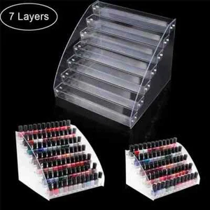 Acrylic 1 To 7 Tier Nail Polish Holder Nail Varnish Stand Manicure Tool Plastic - Picture 1 of 31