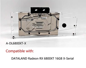 Bloque de agua GPU Granzon A-DL6800XT-X para DATALAND Radeon RX 6800XT 16 GB serie X - Imagen 1 de 8