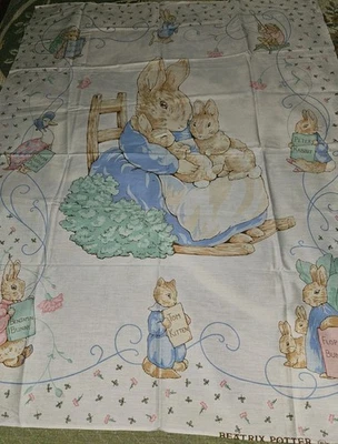BEATRIX POTTER By Frederick Warne Vtg 1992 Cotton Fabric Quilt Panel 35" X 45" - Image 1 of 4
