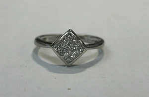 MA6 14k Weißgold Magic-Set natürlicher Princess-Schliff Diamant Ring 0,33TCW 2,2 Gramm - Bild 1 von 11