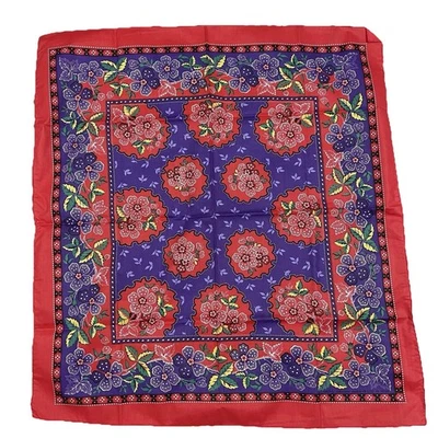 Bandana vintage Wamcraft RN 14193 rojo púrpura floral cottagecore coqueta 30x28 Foto 1 de 4