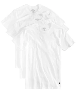 Nuevo Polo Ralph Lauren Calce Clásico Cuello Redondo Algodón Camiseta Interior Paquete de 3 S - Imagen 1 de 1