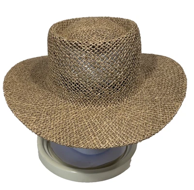 Chapéu de Palha Peter Grimm Faixa Natural Elástico Tamanho Único Praia Férias Sol - Imagem 1 de 4