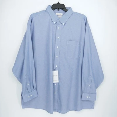 Camisa Roundtree & Yorke Etiqueta Dorada 20-36/37 GRANDE Azul Blanco Cuadros Sin Planchar Nueva con Etiquetas Foto 1 de 4