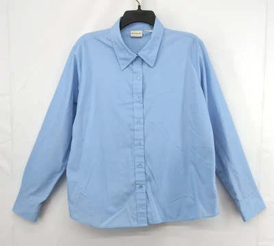 White Stag Dress Shirt Women Size XXL Blue Long Sleeve Collared Button Up Top - Image 1 of 4