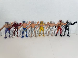 Menge 9 Lucha Libre Vintage Kunststoff mexikanischer Wrestler Bootleg Wrestling Figuren - Bild 1 von 13