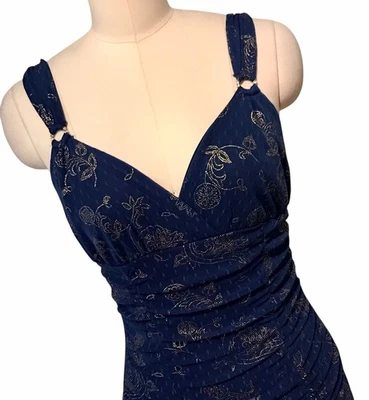 Camiseta sin mangas Babydoll acanalada Y2K Express años 90’s pedrería malla brillante para mujer talla M Foto 1 de 4