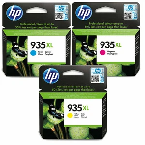 HP 935XL Tri Colour CMY Value Pack Ink Cartridges 6230 6830 Cyan Magenta Yellow - Picture 1 of 2