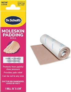 Dr. Scholl'S Moleskin Padding ROLL, 1 Roll // Thin, Flexible Cushioning & Pain R - Picture 1 of 12