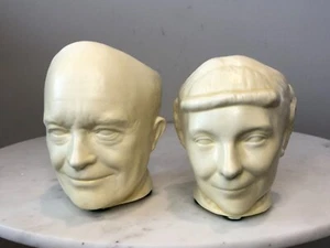 Vintage Rare DWIGHT EISENHOWER Ike & Mamie Toby Mugs Political Set of 2 - Picture 1 of 9