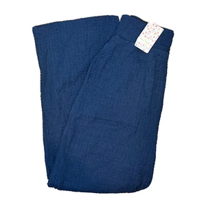 NEW Free People Wide Leg Pants Small FP Beach Midnight Blue Crepe Palazzo Boho - Picture 1 of 10