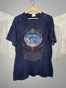 Vintage Nutmeg Chicago Bears Blue Washed Graphic Tee Size Large - Picture 1 of 7