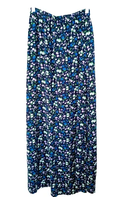 Hollister Long Prairie Skirt Women's Size M Unlined Multicolor Floral Side Split - Image 1 of 4