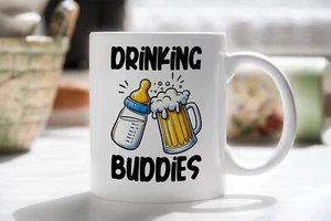 New Dad Gift Drinking Buddies Novelty Mug Gift Coffee Cup - Picture 1 of 5