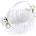 White Lace Flower Basket Bridesmaid Mini Hamper Wedding Decor