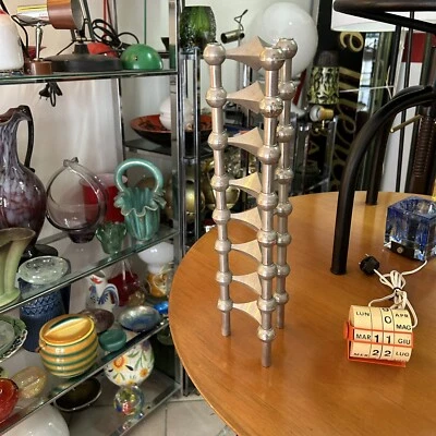 SET PORTACANDELE 8 PEZZI FRITZ NAGEL BMF  60s GERMANY DESIGN OLD CANDLE HOLDER - Immagine 1 di 4