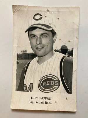 C. 1966 Milt Pappas Cincinnati красный реальный фото открытка RPPC MLB бейсбол - Изображение 1 из 2