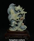 15.7 '' Chinois Naturel Xiu Jade Sculpter Lotus Vieil Homme Pêcheur Pêche Statue