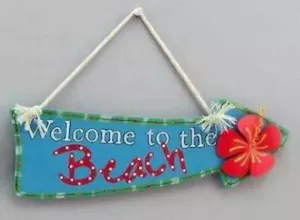 Wood Sign Welcome to Beach Wall Plaque 11119B - Picture 1 of 1