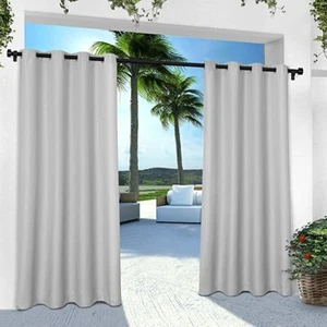 Exclusive Home Indoor/Outdoor Solid Cabana Grommet Top Panel Pair 54x84 GREY *** - Picture 1 of 7