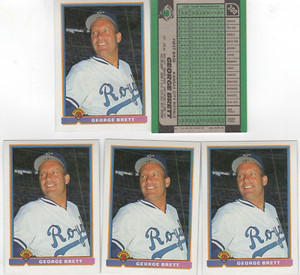 Ten(10) Card Lot 1991 Bowman Baseball George Brett #300 NM/MT KANSAS CITY ROYALS