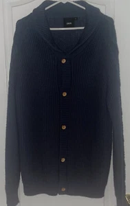 ASOS Mens Shall Collar Cardigan Button Sweater Size XL Blue MSR $100 CLEARANCE! - Picture 1 of 7