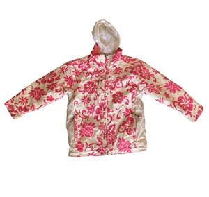 Obermeyer Floral Pink/White Snowboard Jacket Youth Girl’s Size Small Full Zip - Picture 1 of 11