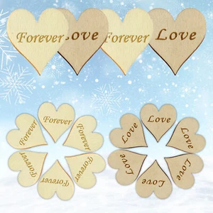 Etiquetas de MDF de madera en forma de corazón adornos artesanías boda decoración navideña - Imagen 1 de 12