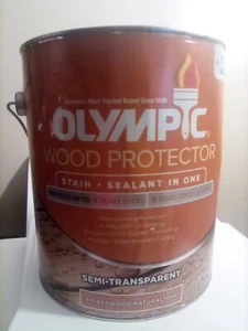 Olympic Wood Protector Stain +Sealant,Semi-Transparent REDWOOD NATURALTONE 1 GAL - Picture 1 of 1