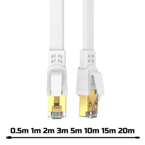 Ethernet Lan Kabel Internet Netzwerk Flachkabel Cat 8 Wlan DSL Kabel Gigabit 40G - Bild 1 von 13