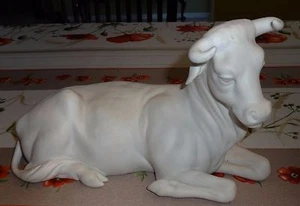 LLADRO -- COW -- 1390.3 -- FROM MATTE WHITE NATIVITY SET -- SIGNED  - Picture 1 of 8