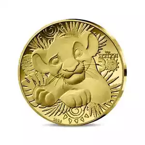 Frankreich 5 Euro 2024 Simba König der Löwen 0,5 g Gold PP mit OVP - Bild 1 von 3