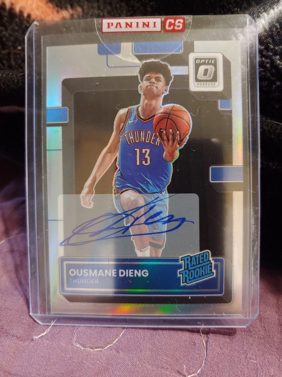 2022 Optic Ousmane Dieng Holo Prizm Rc Rookie On Card Auto Autograph # 220