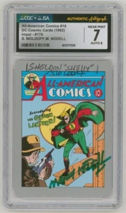 Tarjeta CGC JSA SS 7 FIRMADA Sheldon Moldoff & Mart Nodell / 1st Green Lantern ¡Nuevo! - Imagen 1 de 2