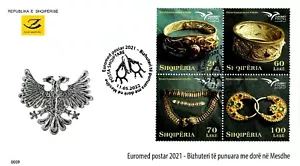 Estampillas de Albania 2021. EuroMed Postal - Joyería artesanal mediterránea. FDC sin montar o nunca montado - Imagen 1 de 1