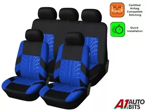 Car Seat Covers Protectors Blue Full Set Fabric For Skoda Octavia Superb Fabia - Picture 1 of 9